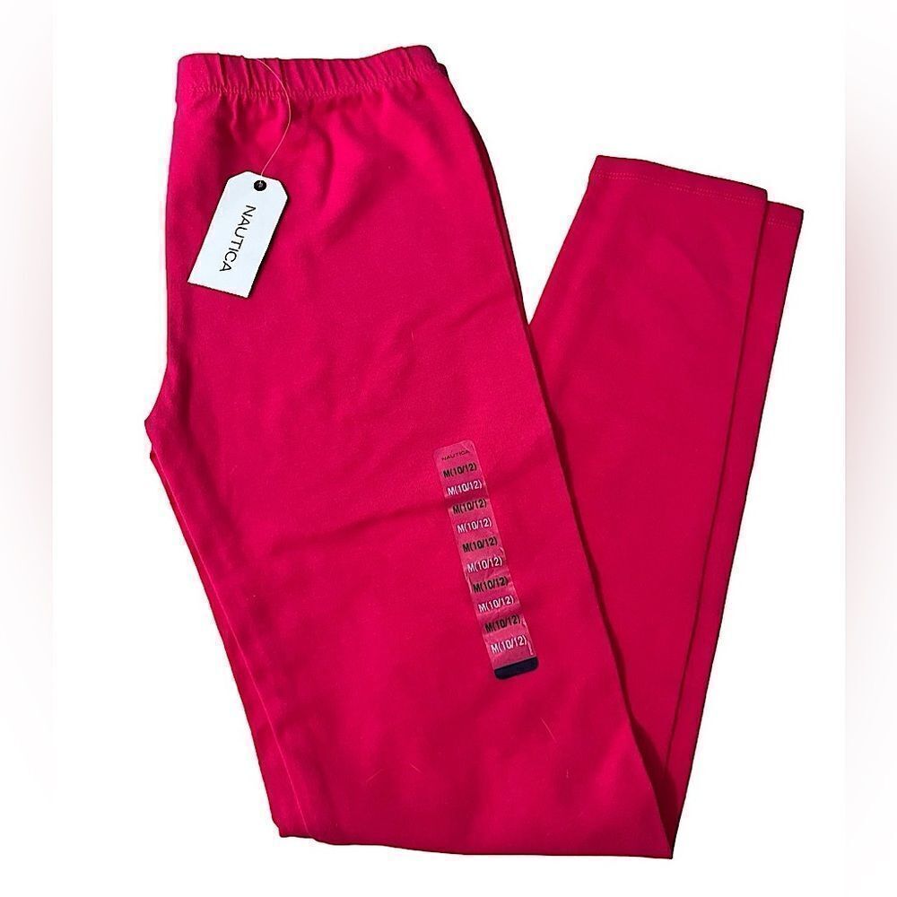 🌴 NEW Nautica Full Length Leggings Girls M(10-12) Dark Pink/Fuscia